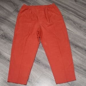 Vintage 100% Silk Orange Straight Leg Pant